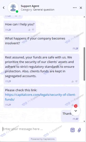 Capitalcore customer support