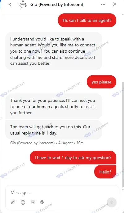 Screenshot of IG Group Customer Support