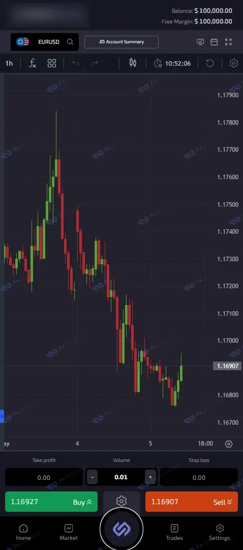 screenshot of UnitedPips Mobile platform