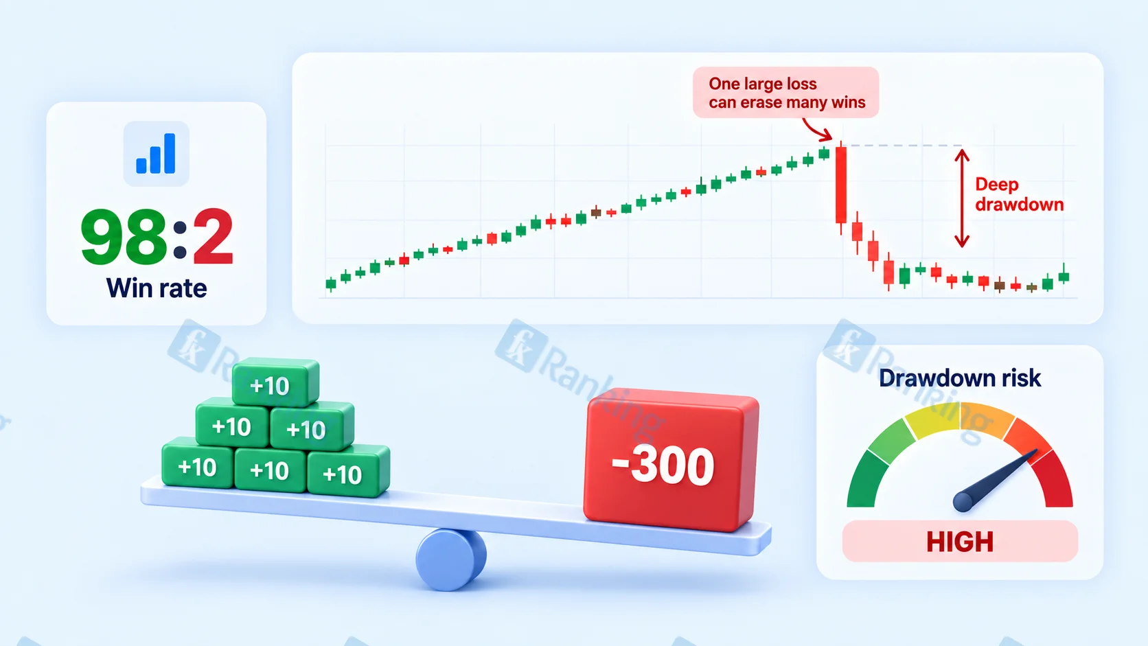 Win rate vs profitability chart for GPS Forex Robot